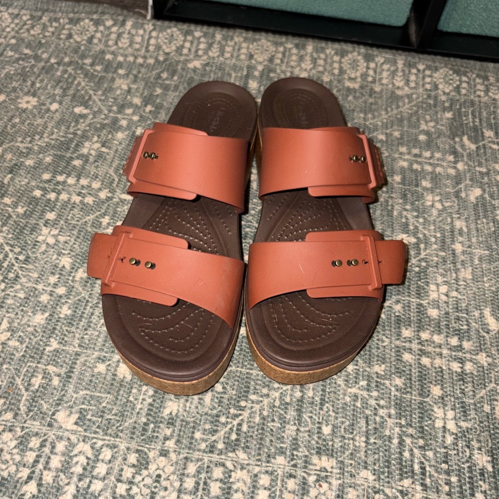 CROCS Brown Platform Sandals